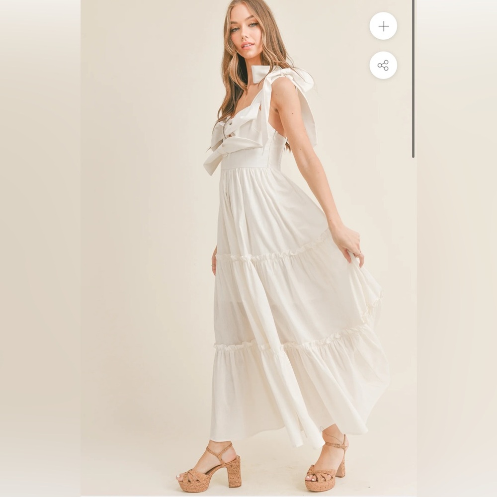 AMIRI DOUBLE RIBBON DRESS Size L Maxi Dress with Bow Detail